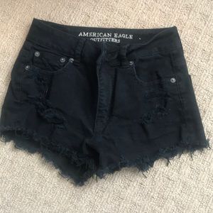 Black American eagle denim shorts